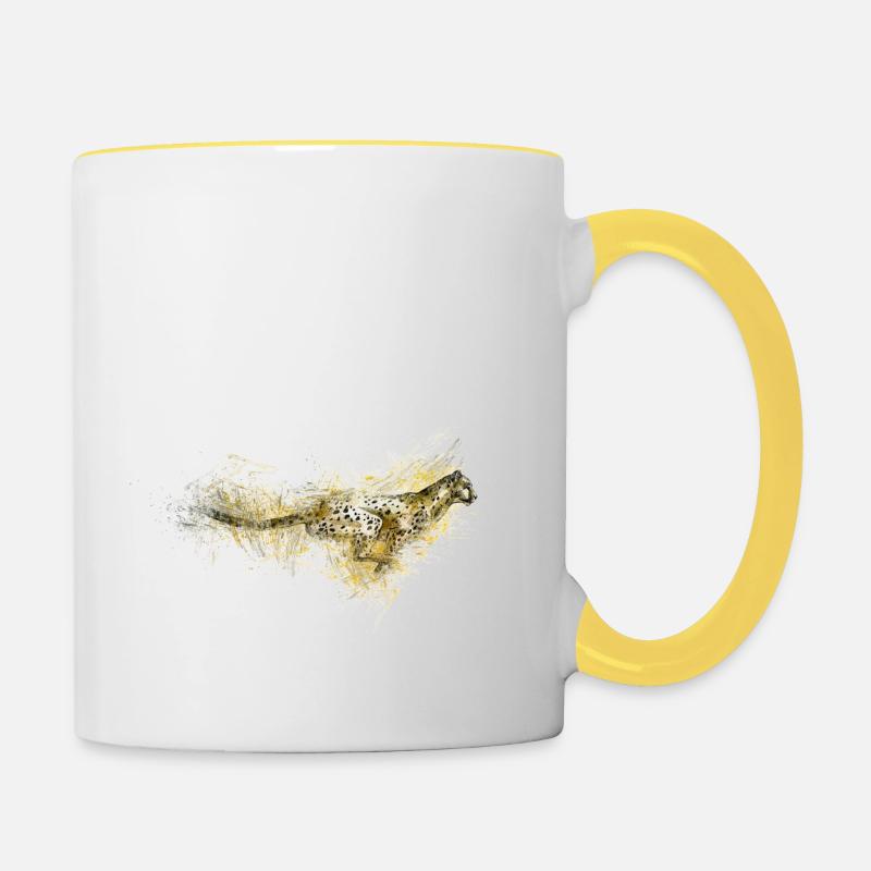 Cheetah - Contrasting Mug - white/yellow