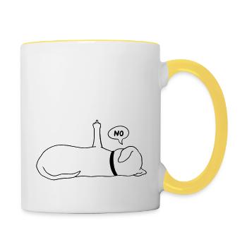 Lazy Dog Dog Lover Dog Owner Saying - Contrasting Mug - white/yellow - Right