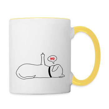 Lazy Dog Dog Lover Dog Owner Saying - Contrasting Mug - white/yellow - Right
