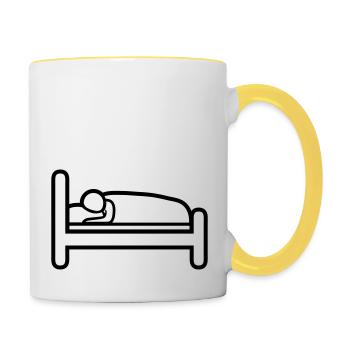 Sleeping Cap Bed Icon - Contrasting Mug - white/yellow - Right
