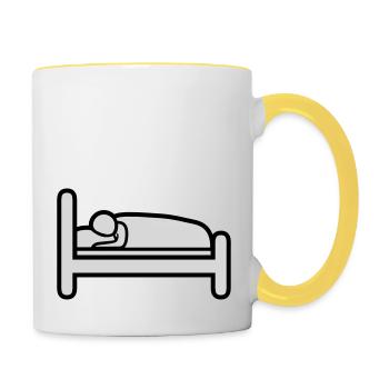 Icon Sleeping Bed - Contrasting Mug - white/yellow - Right