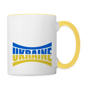 Flag Bar Ukraine - Mug contrasté - blanc/jaune - Droite
