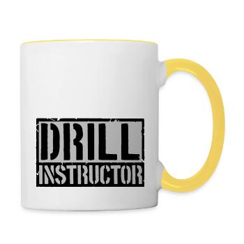 Schild Drill Instructor - Tasse zweifarbig - Weiß/Gelb - Rechts