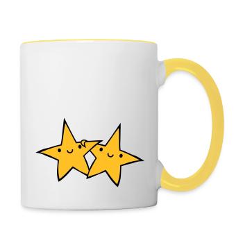2 paires d’astérisques - Mug contrasté - blanc/jaune - Droite