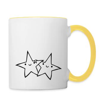2 paires d’astérisques - Mug contrasté - blanc/jaune - Droite