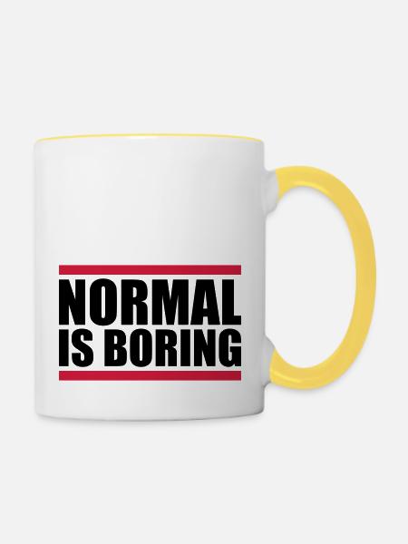 Normal is boring - Tasse zweifarbig - Weiß/Gelb