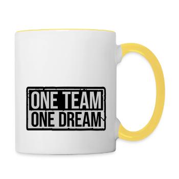 Équipe Shield One - Mug contrasté - blanc/jaune - Droite