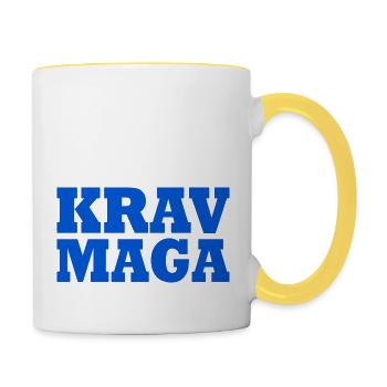 Krav maga - Mug contrasté - blanc/jaune - Droite