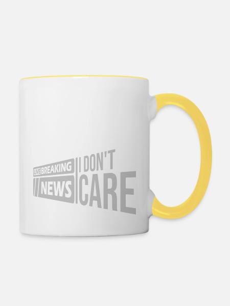 Breaking news don t - Tasse zweifarbig - Weiß/Gelb