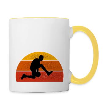 Vintage Basketball -Basketball Fan Geschenk - Tasse zweifarbig - Weiß/Gelb - Rechts