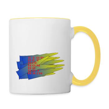Arrêtez la guerre en Ukraine - Mug contrasté - blanc/jaune - Droite