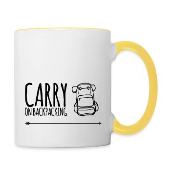 Carry On Backpacking - Idée cadeau routard - Mug contrasté - blanc/jaune - Droite