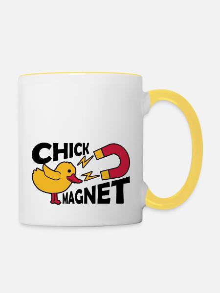 Casanova Chick Magnet Frauenheld - Tasse zweifarbig - Weiß/Gelb