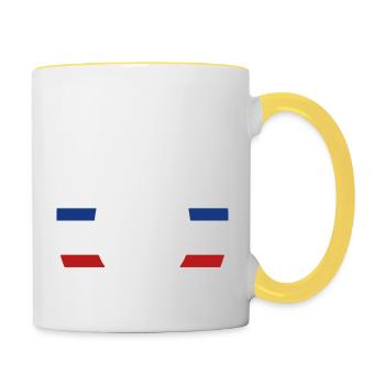 LOGO LION DESIGN BLAU WEISS ROT Frankreich - Tasse zweifarbig - Weiß/Gelb - Rechts