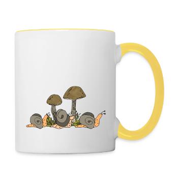 Snails - Contrasting Mug - white/yellow - Right