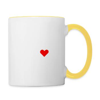 iloveclayshooting1 white - Mug contrasté - blanc/jaune - Droite