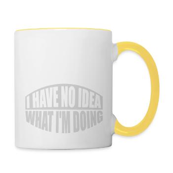 Aucune idée - Mug contrasté - blanc/jaune - Droite