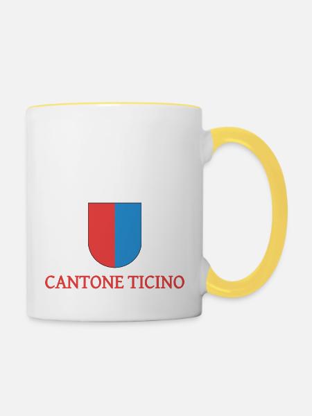 Kanton Tessin - Tasse zweifarbig - Weiß/Gelb