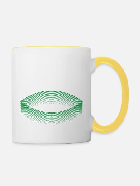 Stadion der Träume (grün) - Tasse zweifarbig - Weiß/Gelb