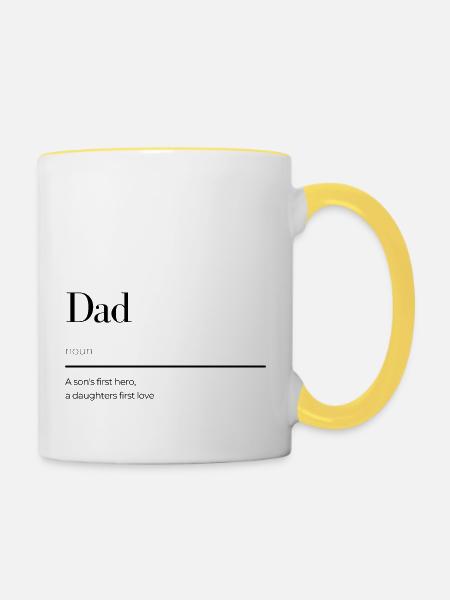 Dad - Tasse zweifarbig - Weiß/Gelb