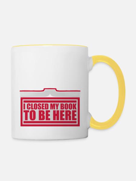 I closed my book - Tasse zweifarbig - Weiß/Gelb