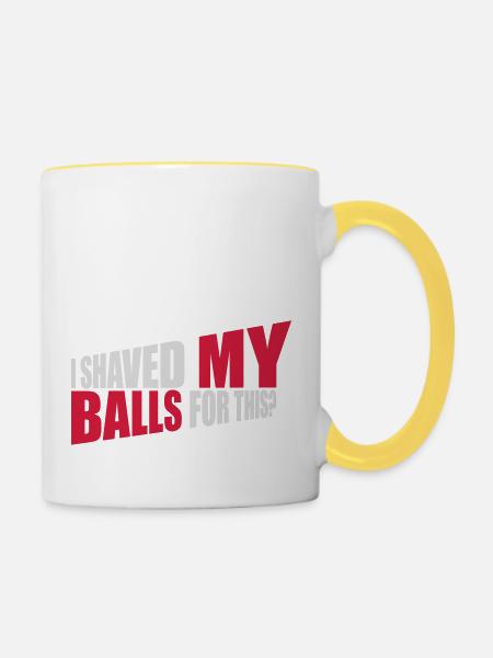 I shaved my balls - Tasse zweifarbig - Weiß/Gelb