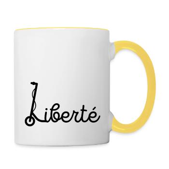 trottinette - Mug contrasté - blanc/jaune - Droite