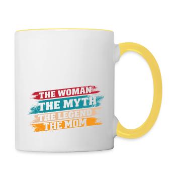 Mama Mama Die Frau Der Mythos Die Legende - Tasse zweifarbig - Weiß/Gelb - Rechts