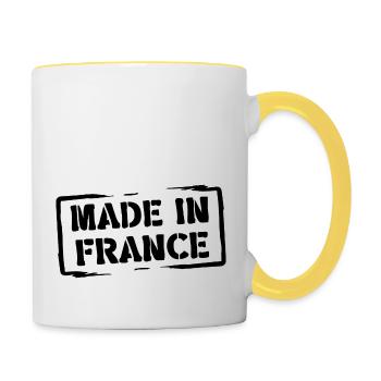 Made in France - Mug contrasté - blanc/jaune - Droite
