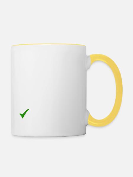 Erzgebirge Ledig Verheiratet - Tasse zweifarbig - Weiß/Gelb