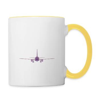 Pilot In Progress Please Wait.... Airline Aviation - Tasse zweifarbig - Weiß/Gelb - Rechts