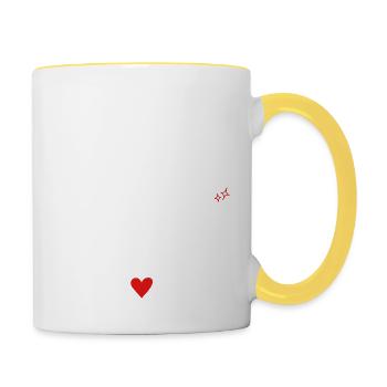colocatrice au top idée cadeau - Mug contrasté - blanc/jaune - Droite