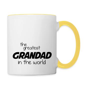 The Greatest Grandad in the World - Contrasting Mug - white/yellow - Right