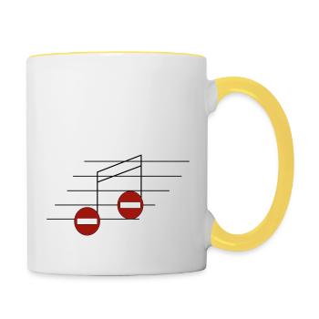 Prohibited notes - Contrasting Mug - white/yellow - Right