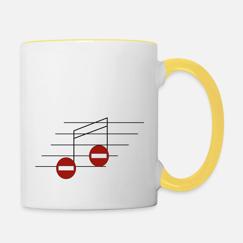 Prohibited notes - Contrasting Mug - white/yellow