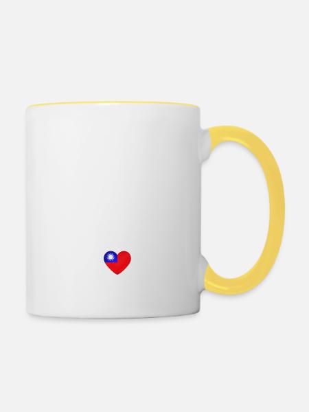Taiwan - Tasse zweifarbig - Weiß/Gelb