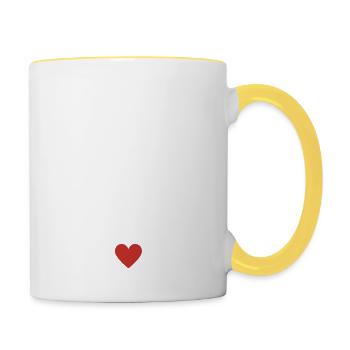 nous trois ou rien - Mug contrasté - blanc/jaune - Droite