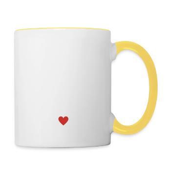 tonton d'amour - Mug contrasté - blanc/jaune - Droite