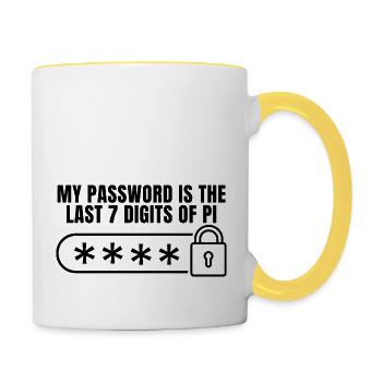 My Password Is The Last 7 Digits Of Pi - Contrasting Mug - white/yellow - Right