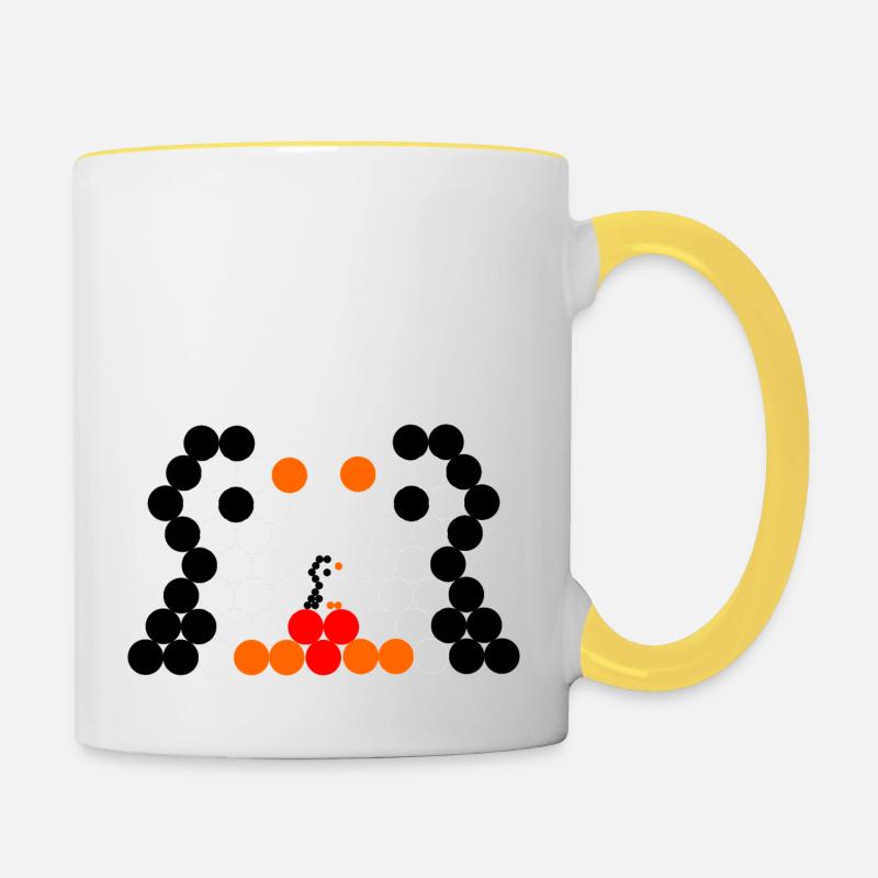 Pinguinfamilie - Tasse zweifarbig - Weiß/Gelb