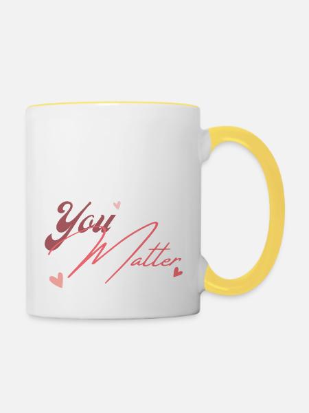 Sie sind wichtig - Tasse zweifarbig - Weiß/Gelb