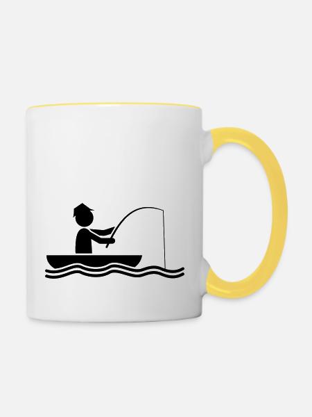 fishing 1 - Tasse zweifarbig - Weiß/Gelb