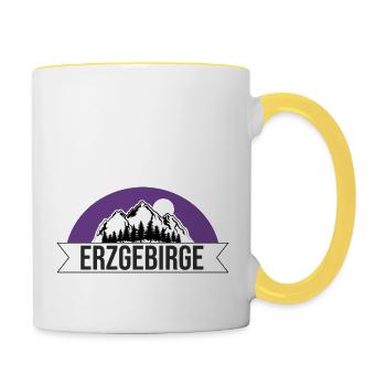 Erzgebirge Heimatliebe - Tasse zweifarbig - Weiß/Gelb - Rechts