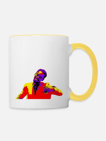 Schwarzer - Tasse zweifarbig - Weiß/Gelb