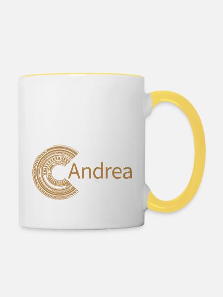 Für Andrea - Tasse zweifarbig - Weiß/Gelb