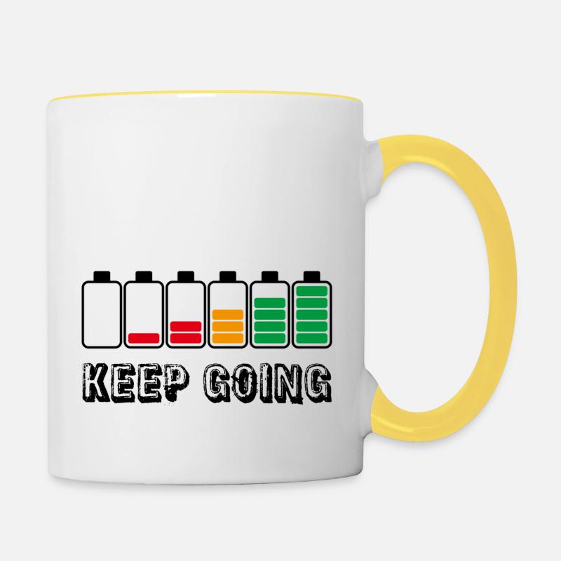 keep going - Mug contrasté - blanc/jaune