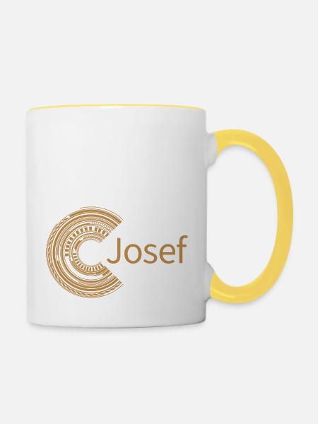 Für Josef - Tasse zweifarbig - Weiß/Gelb