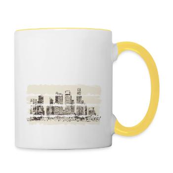 Ville usa illinois america travel états-unis - Mug contrasté - blanc/jaune - Droite