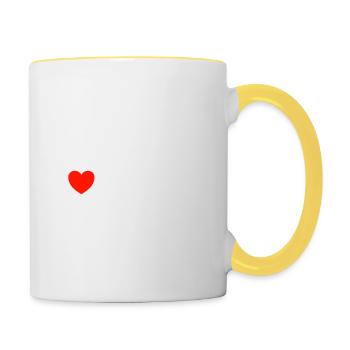 I love them all - Kanaren - Tasse zweifarbig - Weiß/Gelb - Rechts