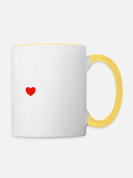 I love them all - Canary Islands - Contrasting Mug - white/yellow